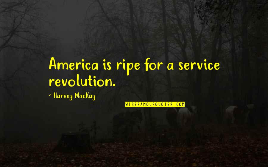 Leaving Work At Work Quotes By Harvey MacKay: America is ripe for a service revolution.