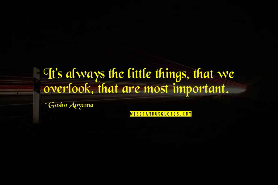 Lebendiges Wasser Quotes By Gosho Aoyama: It's always the little things, that we overlook,