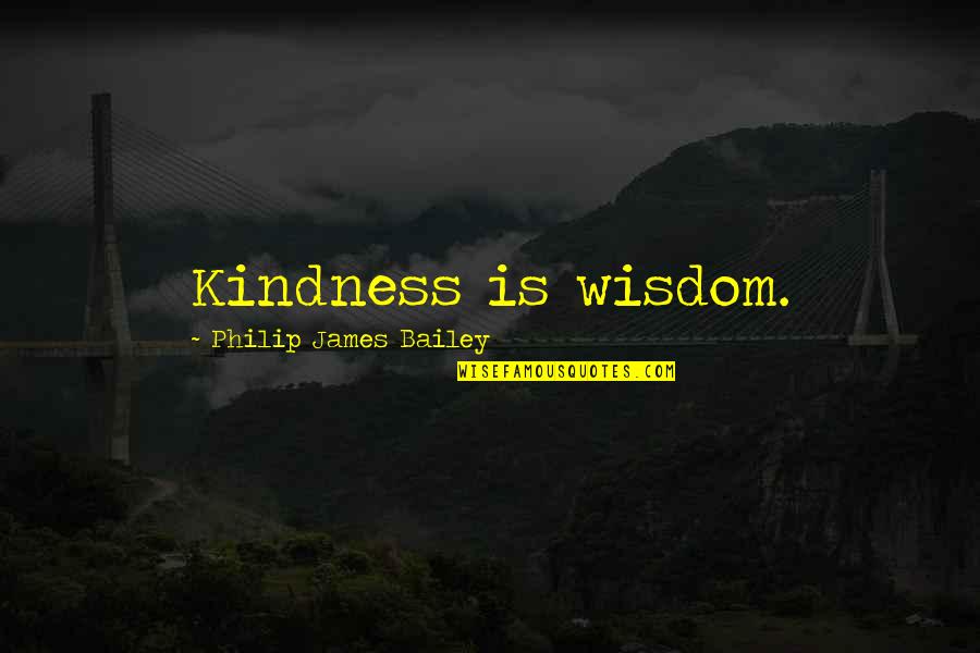 Lebensweg Synonym Quotes By Philip James Bailey: Kindness is wisdom.