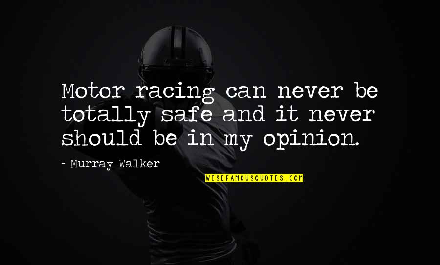 Lebkuchen Rezept Quotes By Murray Walker: Motor racing can never be totally safe and