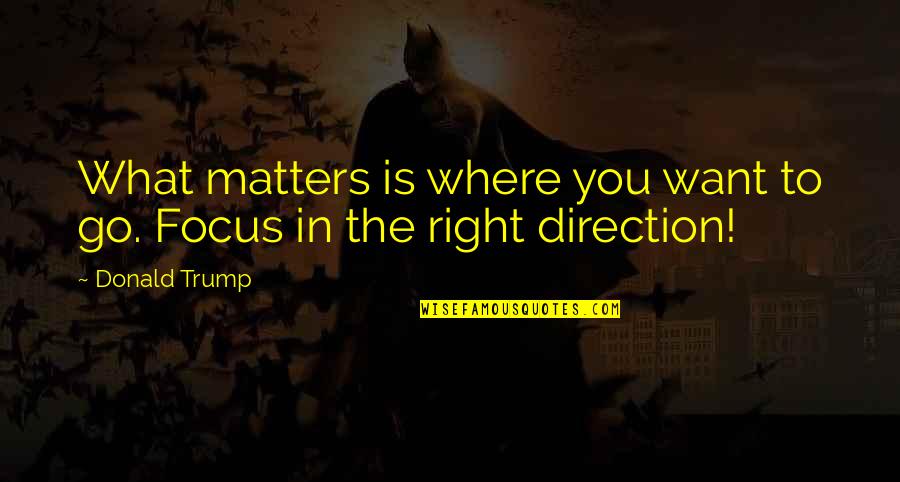 Leblanc Archer Quotes By Donald Trump: What matters is where you want to go.