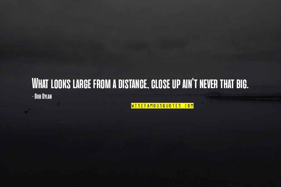 Leblebija Quotes By Bob Dylan: What looks large from a distance, close up