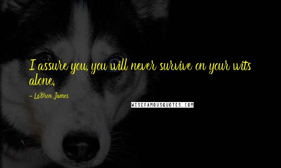 LeBron James quotes: I assure you, you will never survive on your wits alone.