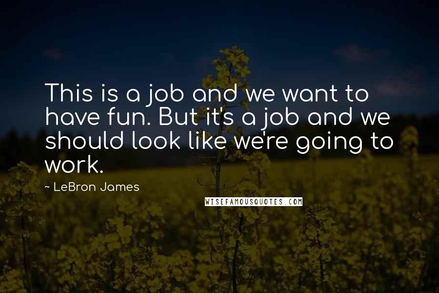 LeBron James quotes: This is a job and we want to have fun. But it's a job and we should look like we're going to work.