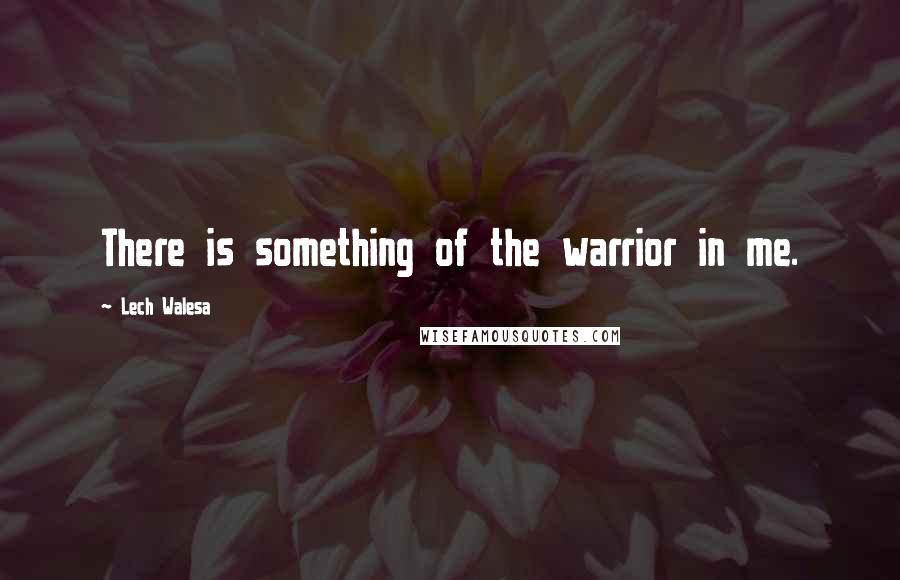 Lech Walesa quotes: There is something of the warrior in me.