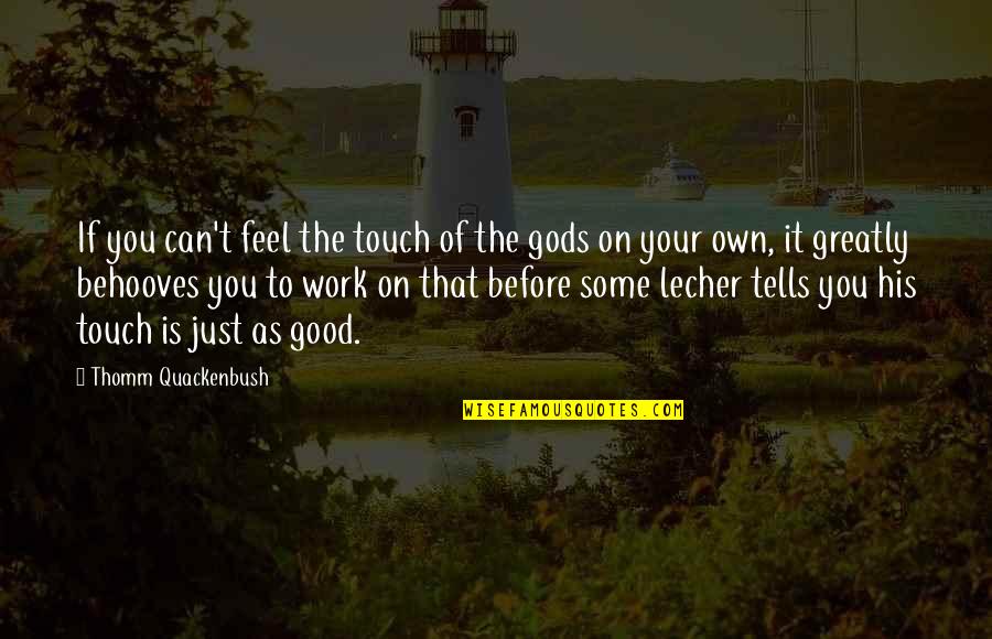 Lecher Quotes By Thomm Quackenbush: If you can't feel the touch of the