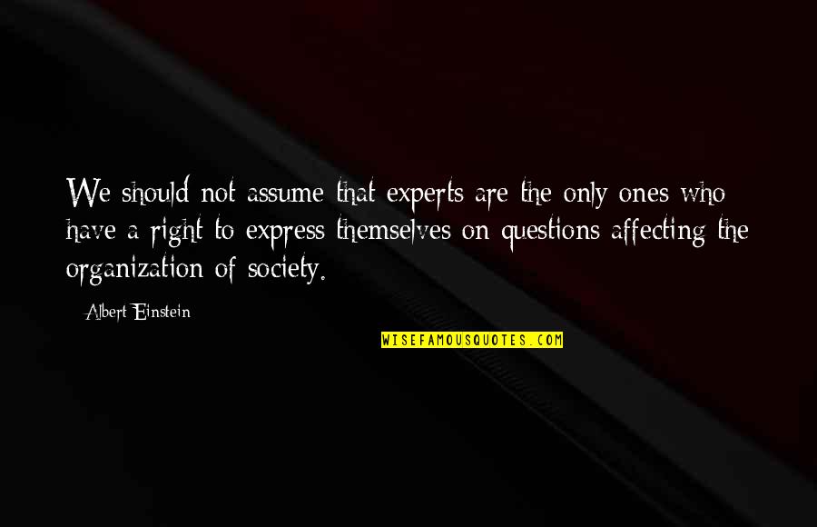 Lecher's Quotes By Albert Einstein: We should not assume that experts are the