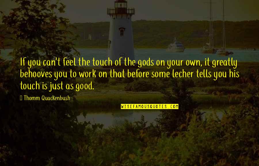 Lecher's Quotes By Thomm Quackenbush: If you can't feel the touch of the