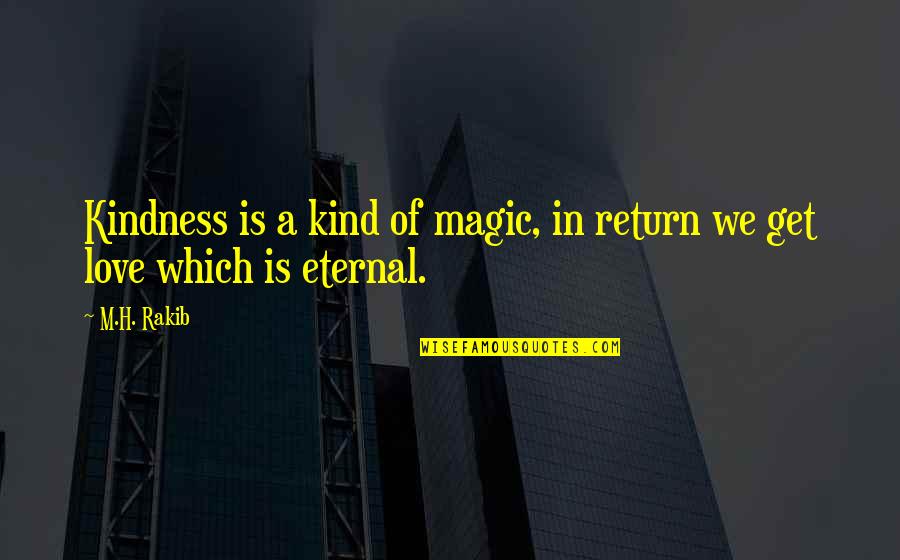 Leconomie Tunisienne Quotes By M.H. Rakib: Kindness is a kind of magic, in return