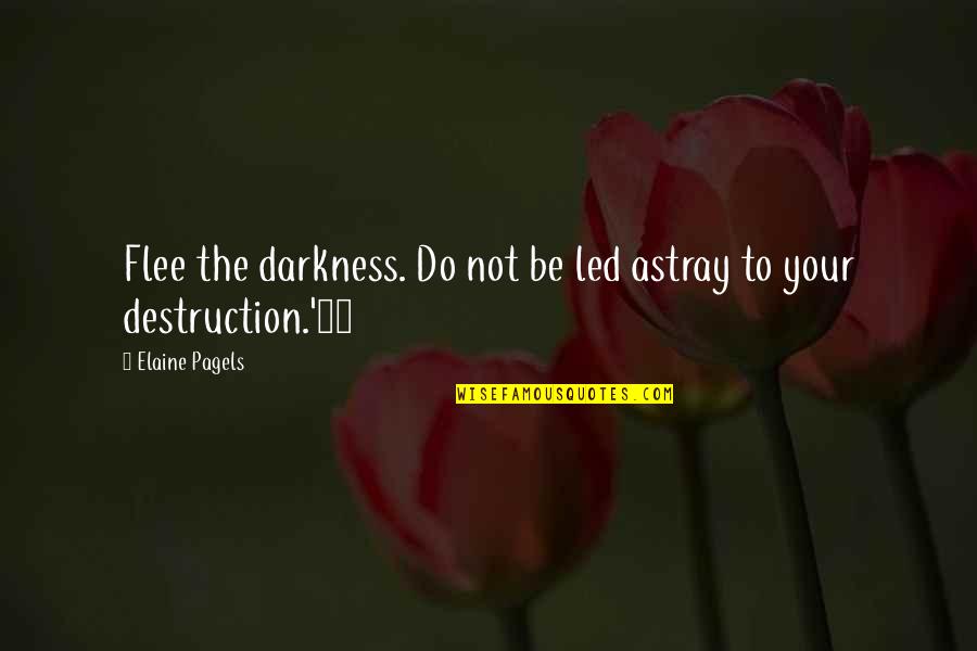 Led Astray Quotes By Elaine Pagels: Flee the darkness. Do not be led astray