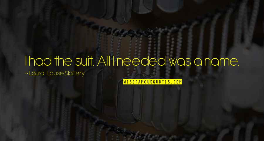 Ledelle Queen Quotes By Laura-Louise Slattery: I had the suit. All I needed was