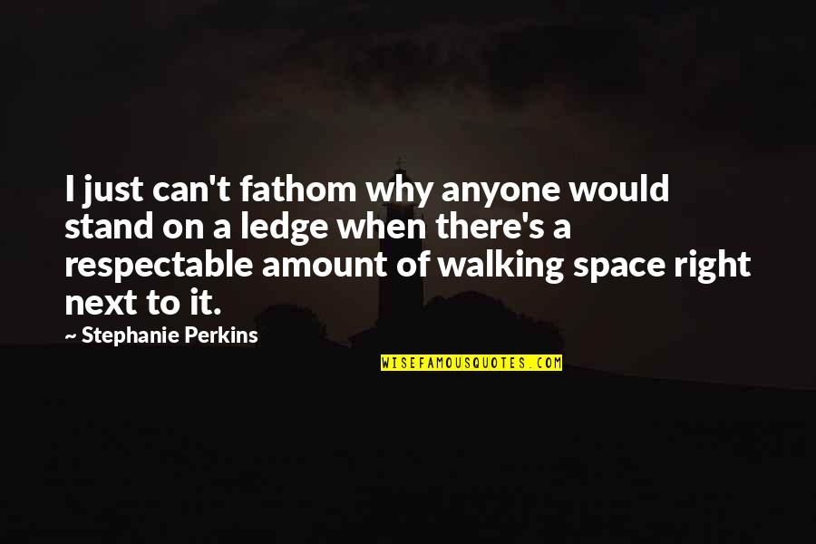 Ledge Quotes By Stephanie Perkins: I just can't fathom why anyone would stand