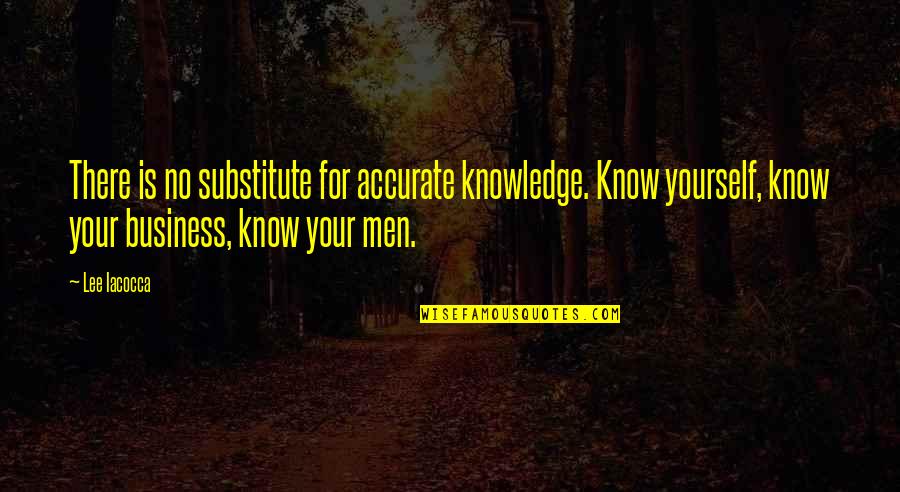 Lee Iacocca Business Quotes By Lee Iacocca: There is no substitute for accurate knowledge. Know