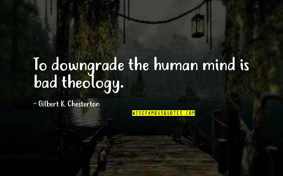 Lee Mack Quotes By Gilbert K. Chesterton: To downgrade the human mind is bad theology.