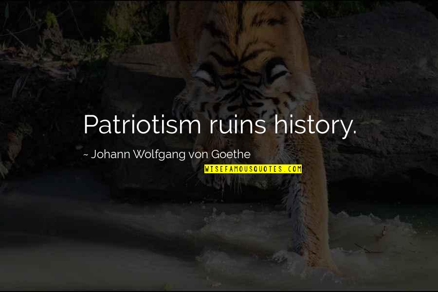 Lee Priest Bodybuilding Quotes By Johann Wolfgang Von Goethe: Patriotism ruins history.