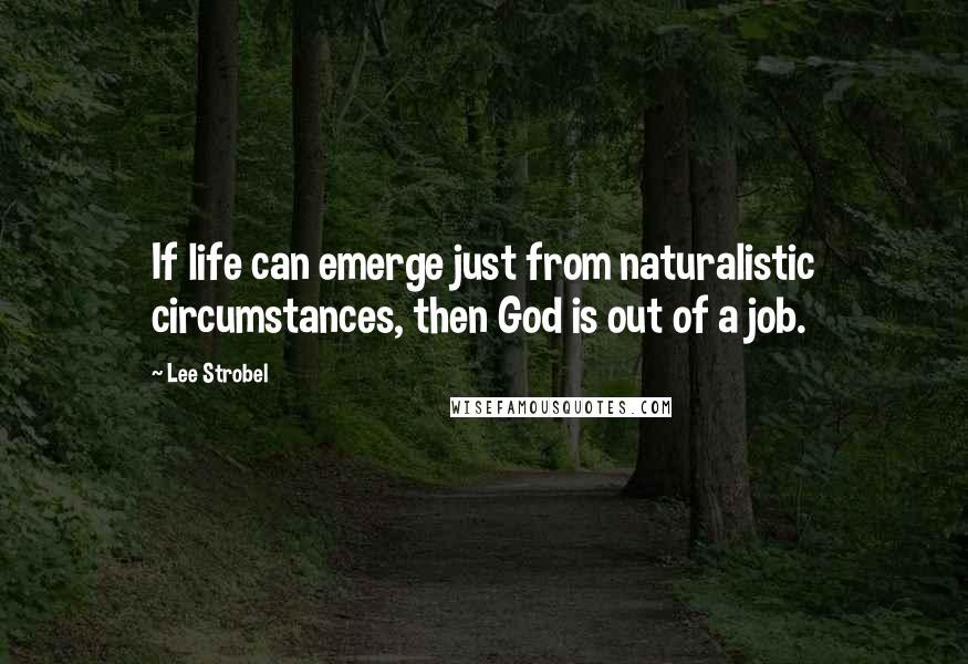 Lee Strobel quotes: If life can emerge just from naturalistic circumstances, then God is out of a job.