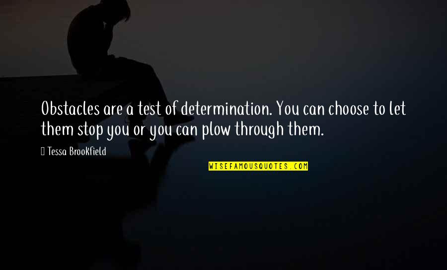 Leeky Quotes By Tessa Brookfield: Obstacles are a test of determination. You can Leeky Quotes By Tessa Brookfield: Obstacles are a test of determination. You can