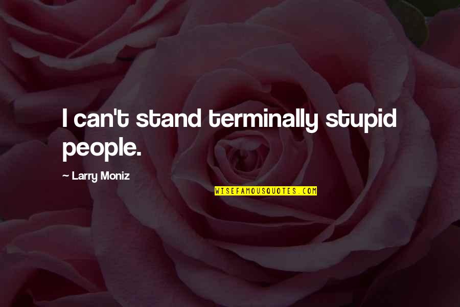 Lees Ardor Quotes By Larry Moniz: I can't stand terminally stupid people.
