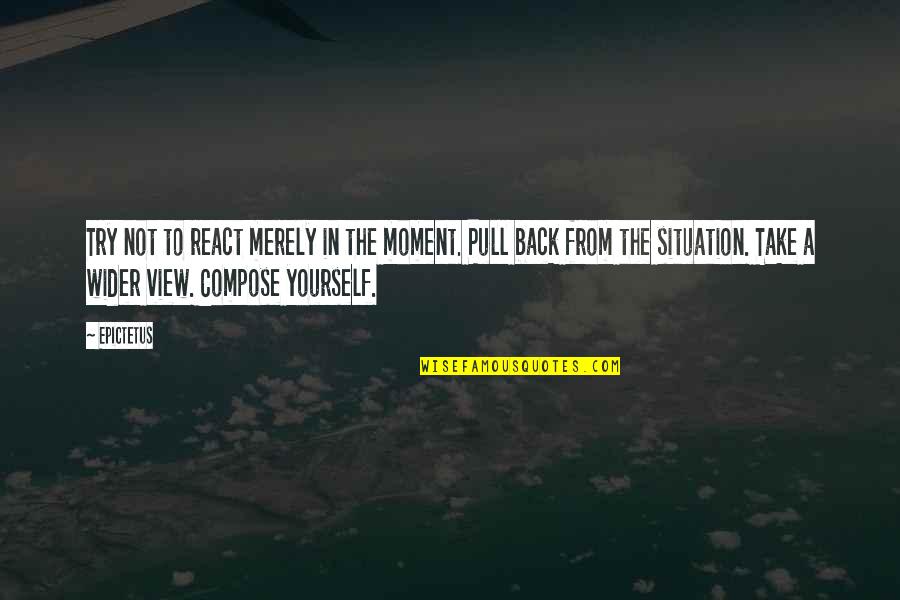 Lefebure Corp Quotes By Epictetus: Try not to react merely in the moment. Lefebure Corp Quotes By Epictetus: Try not to react merely in the moment.