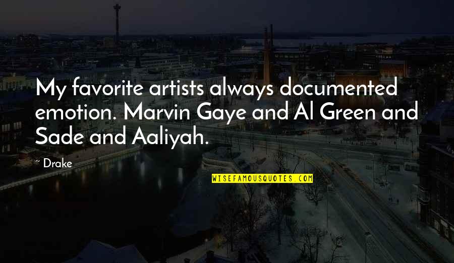 Lefkovits Gy Rgy Quotes By Drake: My favorite artists always documented emotion. Marvin Gaye
