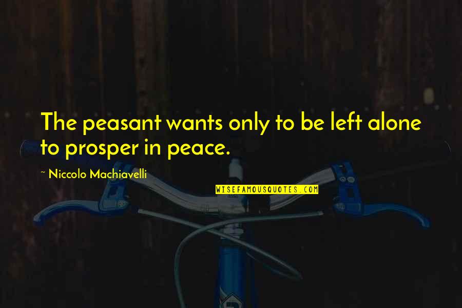Left All Alone Quotes By Niccolo Machiavelli: The peasant wants only to be left alone Left All Alone Quotes By Niccolo Machiavelli: The peasant wants only to be left alone