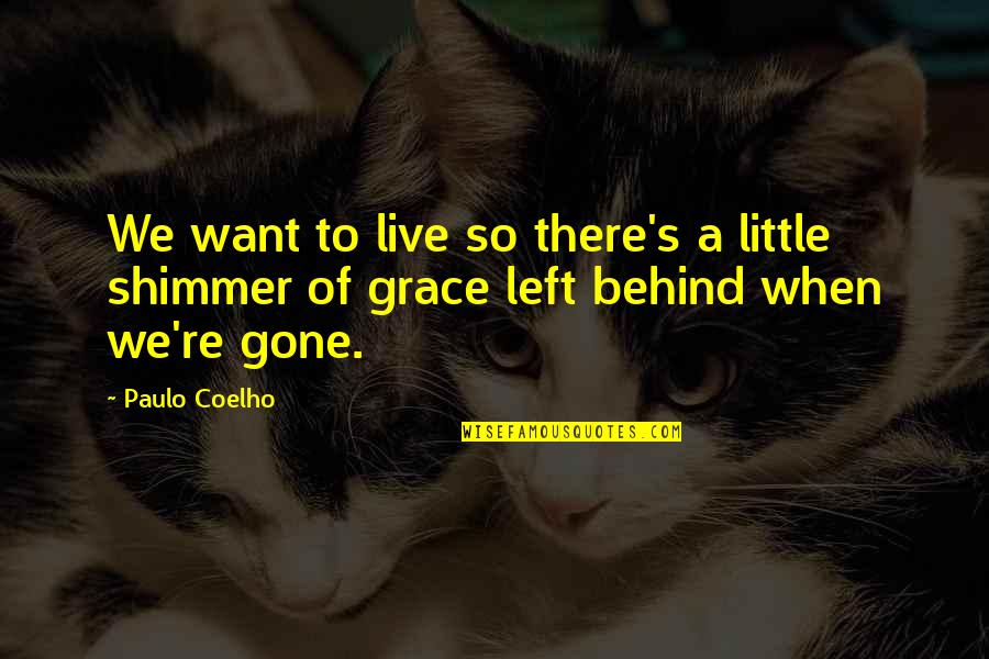 Left Behind Quotes By Paulo Coelho: We want to live so there's a little