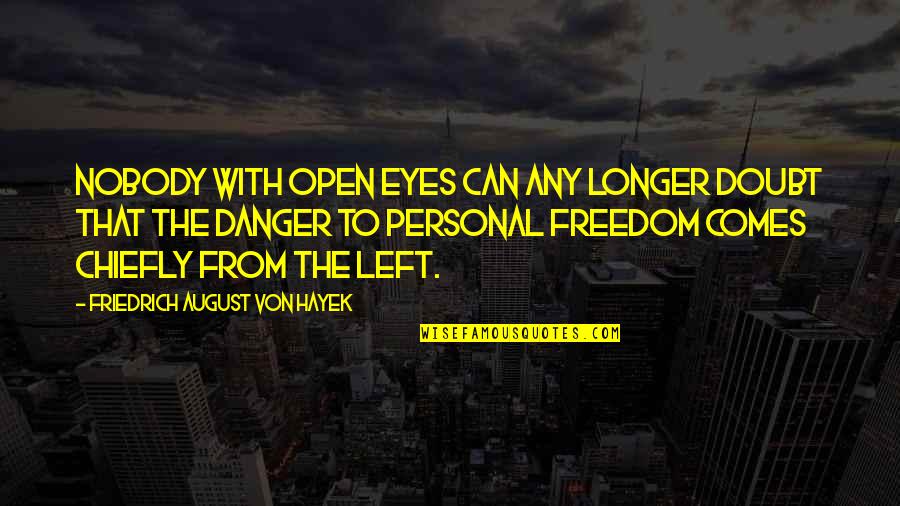 Left Eye Quotes By Friedrich August Von Hayek: Nobody with open eyes can any longer doubt Left Eye Quotes By Friedrich August Von Hayek: Nobody with open eyes can any longer doubt
