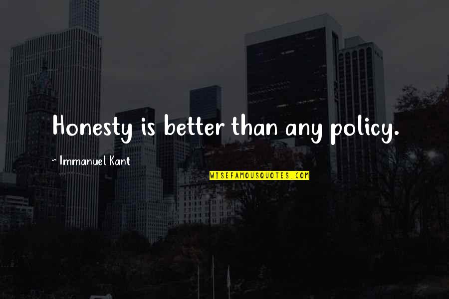 Left Eye Twitching Quotes By Immanuel Kant: Honesty is better than any policy.