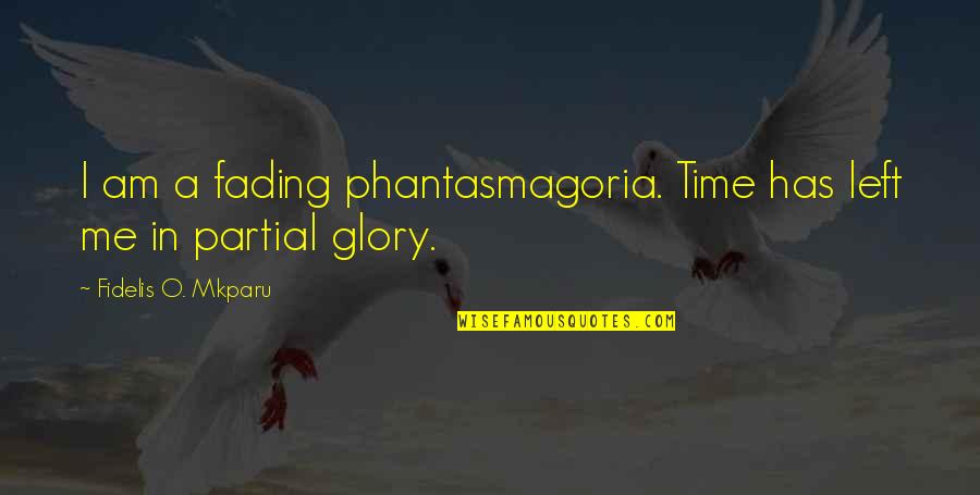 Left Friendship Quotes By Fidelis O. Mkparu: I am a fading phantasmagoria. Time has left