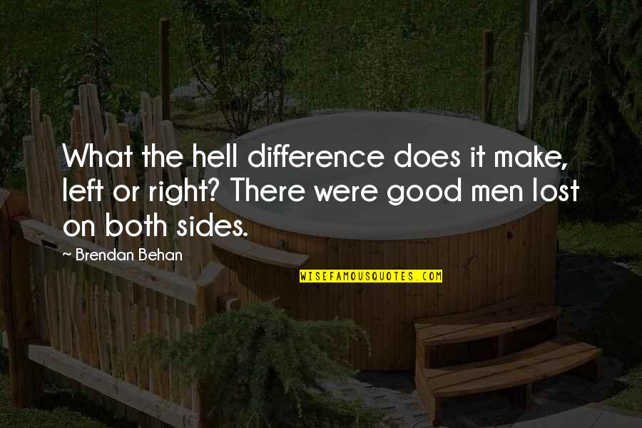 Left Or Right Quotes By Brendan Behan: What the hell difference does it make, left