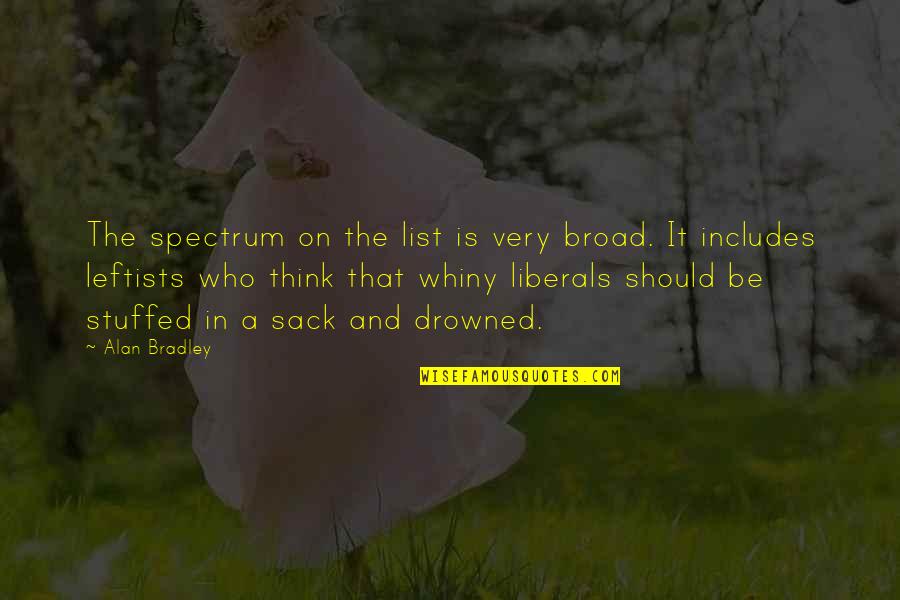 Leftists Quotes By Alan Bradley: The spectrum on the list is very broad.