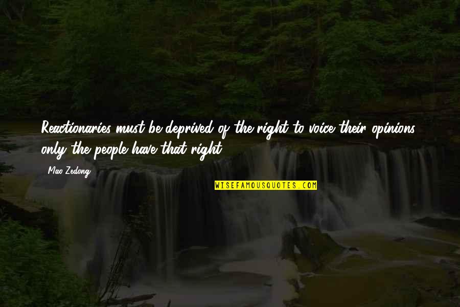 Leg Amputation Quotes By Mao Zedong: Reactionaries must be deprived of the right to Leg Amputation Quotes By Mao Zedong: Reactionaries must be deprived of the right to