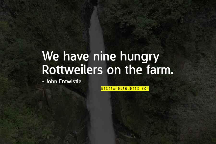 Leg To Stand On Quotes By John Entwistle: We have nine hungry Rottweilers on the farm.