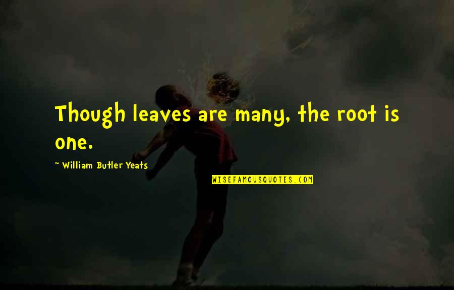 Leg Workout Quotes By William Butler Yeats: Though leaves are many, the root is one.