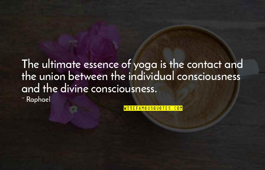Legaacy Quotes By Raphael: The ultimate essence of yoga is the contact