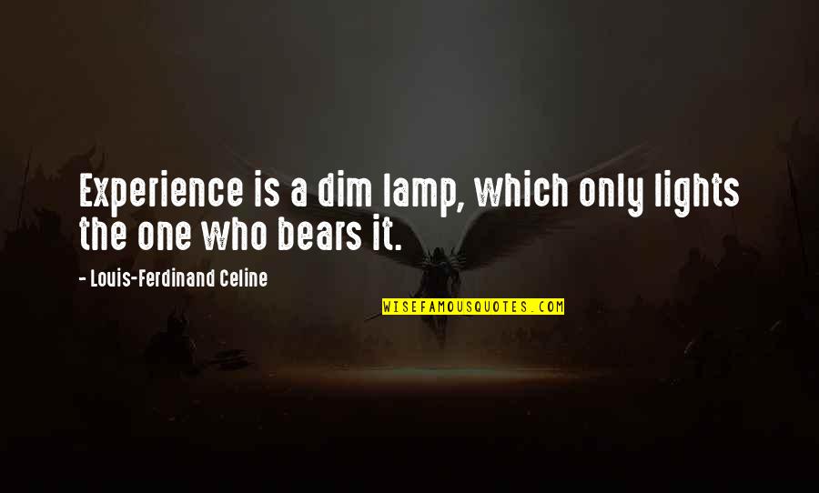 Legalise Gay Marriage Quotes By Louis-Ferdinand Celine: Experience is a dim lamp, which only lights