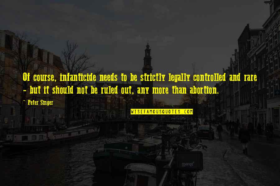 Legally Quotes By Peter Singer: Of course, infanticide needs to be strictly legally