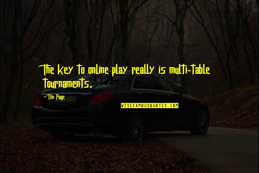 Legend Never Retires Quotes By Tim Page: The key to online play really is multi-table