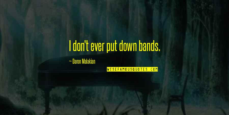 Legendary Moonlight Sculptor Quotes By Daron Malakian: I don't ever put down bands.