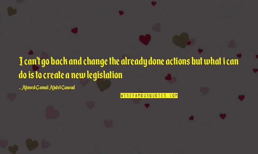 Legislation Quotes By Ahmed Gamal Abdel Gawad: I can't go back and change the already