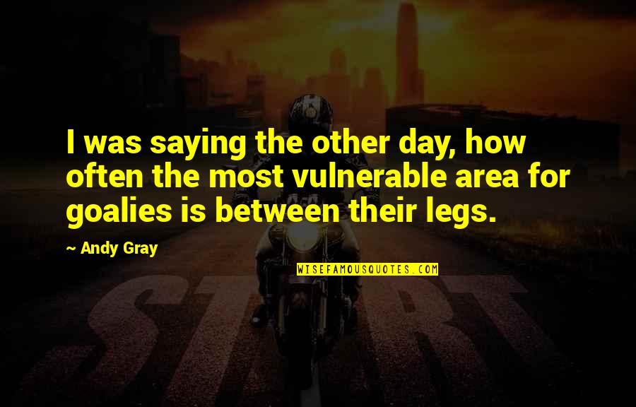 Legs Day Quotes By Andy Gray: I was saying the other day, how often