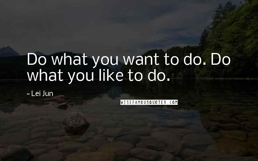 Lei Jun quotes: Do what you want to do. Do what you like to do.