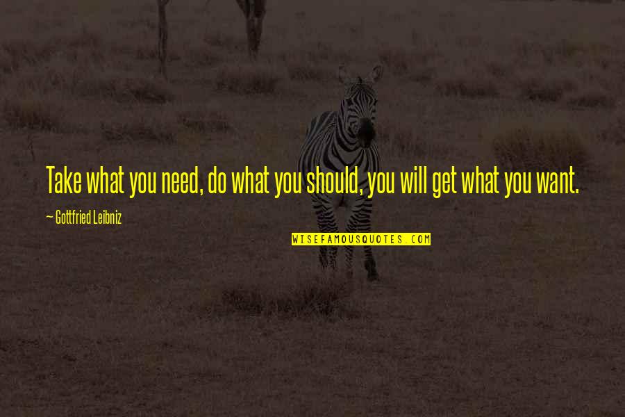Leibniz Quotes By Gottfried Leibniz: Take what you need, do what you should,