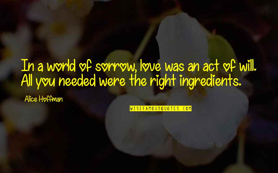 Leibovitz Medium Quotes By Alice Hoffman: In a world of sorrow, love was an Leibovitz Medium Quotes By Alice Hoffman: In a world of sorrow, love was an