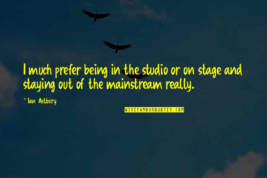 Leigh Ann Pinnock Quotes By Ian Astbury: I much prefer being in the studio or Leigh Ann Pinnock Quotes By Ian Astbury: I much prefer being in the studio or