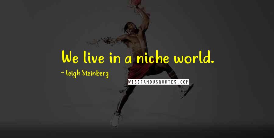 Leigh Steinberg quotes: We live in a niche world.