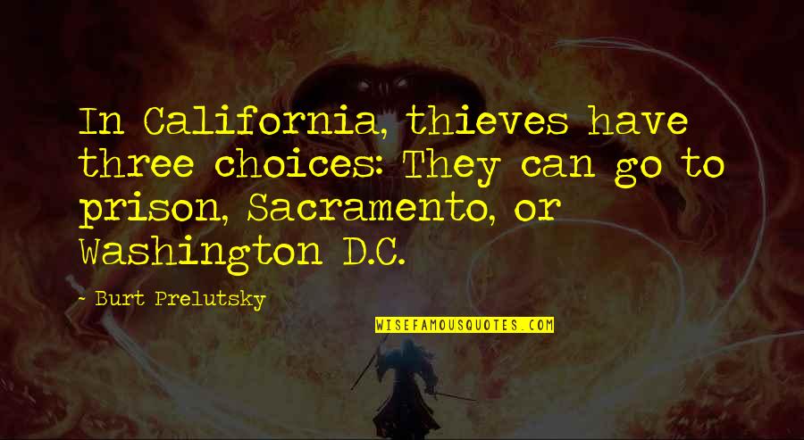 Leijon Family Quotes By Burt Prelutsky: In California, thieves have three choices: They can