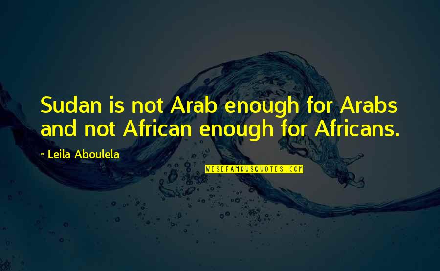 Leila Aboulela Quotes By Leila Aboulela: Sudan is not Arab enough for Arabs and