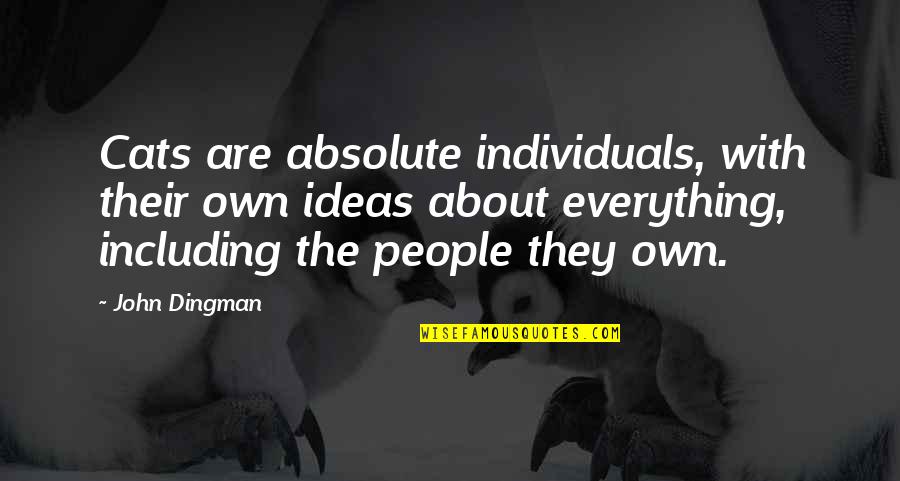 Leinahtan Quotes By John Dingman: Cats are absolute individuals, with their own ideas