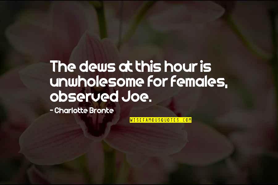 Leinatamme Quotes By Charlotte Bronte: The dews at this hour is unwholesome for